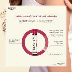 Collagen thuỷ phân Elasten làm đẹp và trẻ hoá làn da số 1 của Đức, hộp 28 ống uống 28 ngày