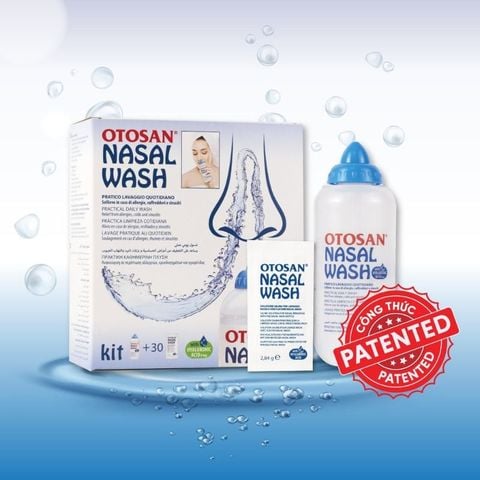 Bộ rửa xoang mũi Otosan Nasal Wash (1 kít + 30 gói) làm sạch sâu, hồi phục chứng viêm mũi dị ứng