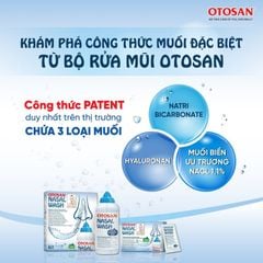Bộ rửa xoang mũi Otosan Nasal Wash (1 kít + 30 gói) làm sạch sâu, hồi phục chứng viêm mũi dị ứng