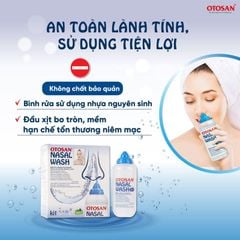 Bộ rửa xoang mũi Otosan Nasal Wash (1 kít + 30 gói) làm sạch sâu, hồi phục chứng viêm mũi dị ứng