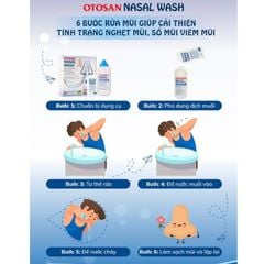 Bộ rửa xoang mũi Otosan Nasal Wash (1 kít + 30 gói) làm sạch sâu, hồi phục chứng viêm mũi dị ứng
