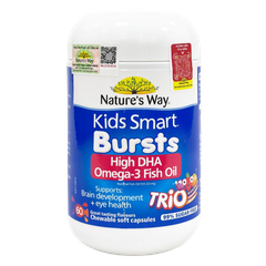 Kids Smart Bursts High DHA Trio - Kẹo Dẻo Bổ Sung DHA và EPA Cho Trẻ Phát Triển Trí Não và Thị Lực, Hộp 60 Viên