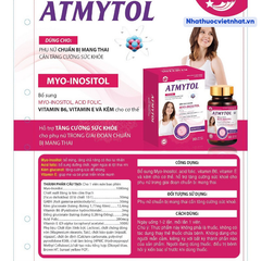 ATMYTOL - Viên uống tăng chất lượng trứng (bổ trứng) và cải thiện khả năng mang thai ở nữ, hộp 30 viên