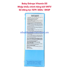 Baby Ddrops Vitamin D3 - Vitamin D3 thuần nhỏ giọt cho trẻ sơ sinh, lọ 90 giọt (90 ngày), nhập khẩu chính hãng.