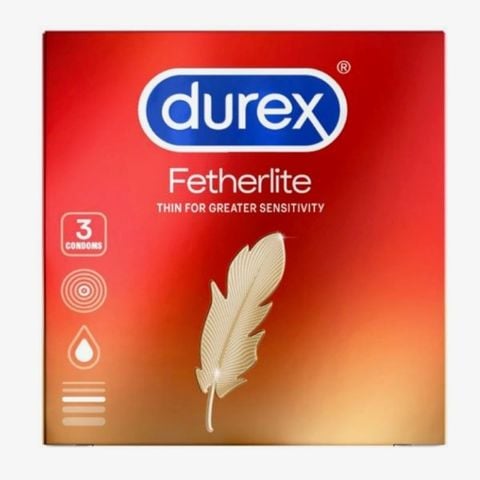 Bao cao su Durex Fetherlite siêu mỏng, ôm khít vừa vặn, size 52mm