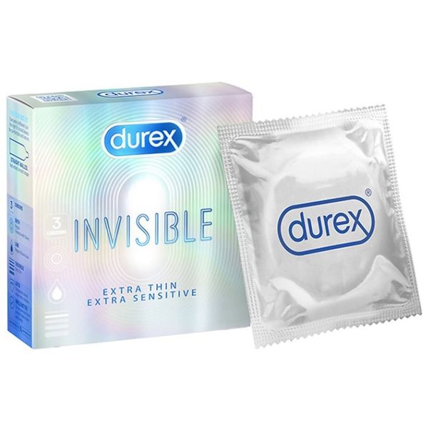 Bao cao su Durex Invisible Extra Thin Extra Sensitive siêu mỏng, vừa vặn và ôm sát