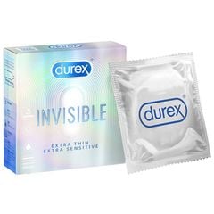 Bao cao su Durex Invisible Extra Thin Extra Sensitive siêu mỏng, vừa vặn và ôm sát