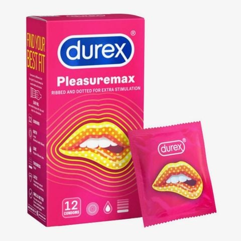 Bao cao su Durex Pleasuremax có gân và gai (chấm nổi), size 56mm