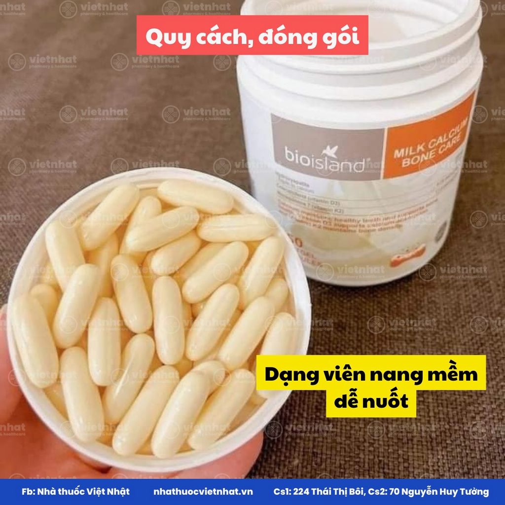 Bio Island Viên Uống Bổ Sung Canxi Milk Calcium Bone Care 150 Viên (cho người lớn, bà bầu, sau sinh) - Nhập khẩu chính hãng.