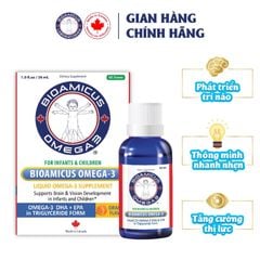 BioAmicus Omega 3 - DHA nhỏ giọt cho trẻ sơ sinh, không tanh, vị ngon, nhập khẩu Canada
