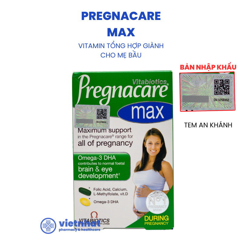 Pregnacare Max - Vitamin tổng hợp cho bà bầu số 1 tại Anh Quốc với công thức vượt trội, nhập khẩu chính hãng