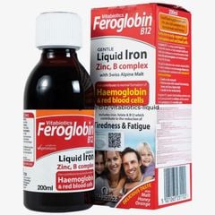 Sắt Feroglobin B12 Vitabiotics Liquid bổ sung sắt hữu cơ, vitamin và khoáng chất cho trẻ em và người lớn, chai 200ml