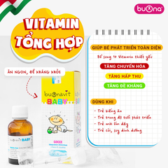 Buonavit Baby, vitamin tổng hợp dạng nhỏ giọt cho trẻ từ 0 tháng tuổi, mẫu mới, lọ 20ml