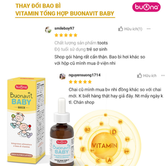 Buonavit Baby, vitamin tổng hợp dạng nhỏ giọt cho trẻ từ 0 tháng tuổi, mẫu mới, lọ 20ml