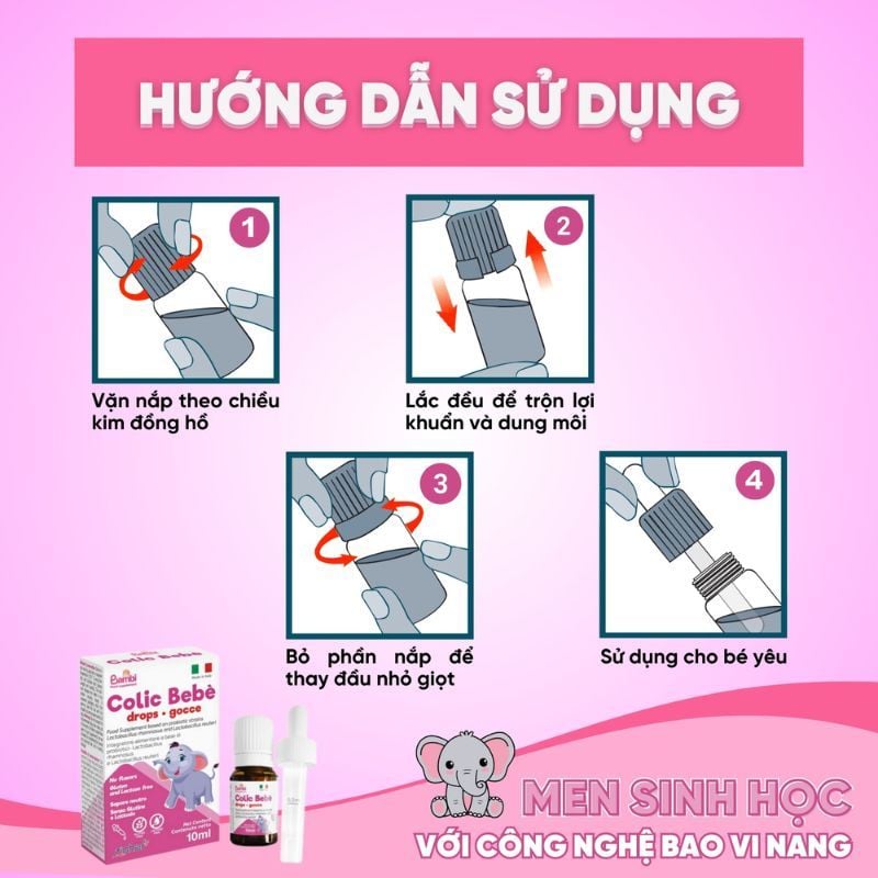 Men vi sinh Colic BeBè - Hỗ trợ cải thiện hệ vi sinh đường ruột, rối loạn tiêu hoá ở trẻ, nhập khẩu từ Châu Âu