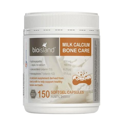 Bio Island Viên Uống Bổ Sung Canxi Milk Calcium Bone Care 150 Viên (cho người lớn, bà bầu, sau sinh) - Nhập khẩu chính hãng.