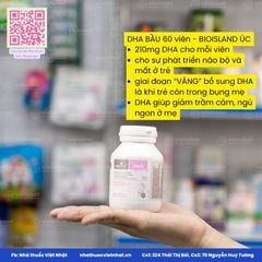 Viên uống bổ sung DHA cho bà bầu Bio Island của Úc, hộp 60 viên