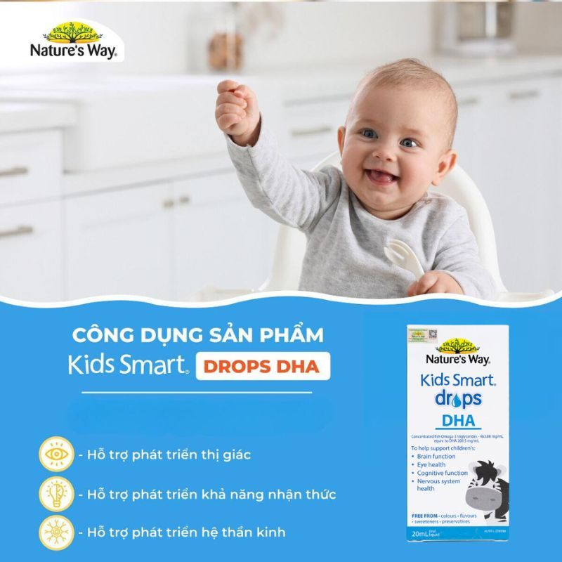 Nature’s Way Kids Smart Drop 20ml – Bổ sung DHA dạng giọt cho bé thông minh, mắt sáng