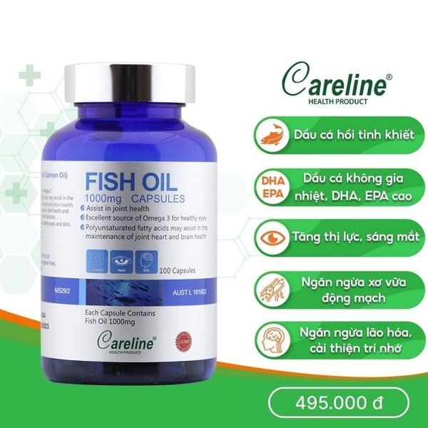 Công dụng của Viên uống fish oil Careline, bổ sung DHA dành cho bà bầu từ cá hồi của Úc, hộp 100 viên