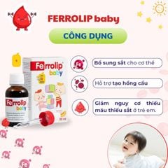 Sắt hữu cơ Ferrolip Baby - Hỗ trợ giảm nguy cơ thiếu máu, thiếu sắt ở trẻ em
