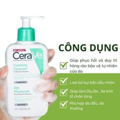 Sửa rửa mặt CERAVE cho da mụn, da nhạy cảm - 236 ml