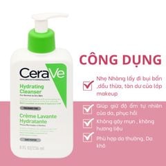 Sửa rửa mặt CERAVE cho da mụn, da nhạy cảm - 236 ml