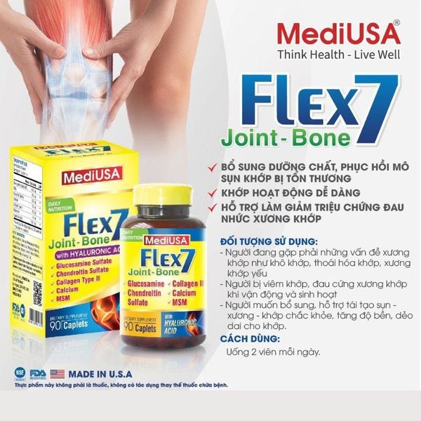 nhathuocvietnhat.vn - Viên uống glucosamine MediUSA Flex 7 Joint-Bone