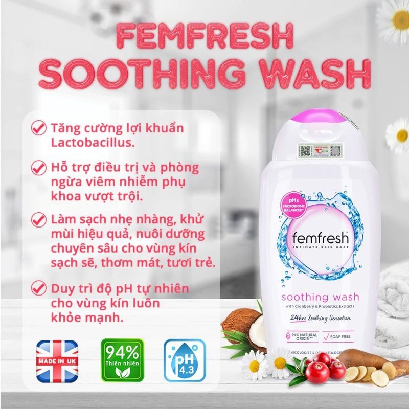 Dung Dịch Vệ Sinh Femfresh Màu Hồng - Làm Sạch Sâu, Khử Mùi Vượt Trội, An Toàn Cho Mọi Làn Da (250ml)