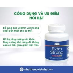 Viên uống bổ sung vitamin GS Extra Strong Multivitamin giúp tăng đề kháng, giảm mệt mỏi cho trẻ em từ 12 tuổi và người lớn, hộp 30 viên