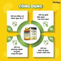 Viên Uống Mason Milk Thistle 500mg - Giải Độc Gan, Tăng Cường Chức Năng Gan Từ Mỹ, Hộp 60 viên
