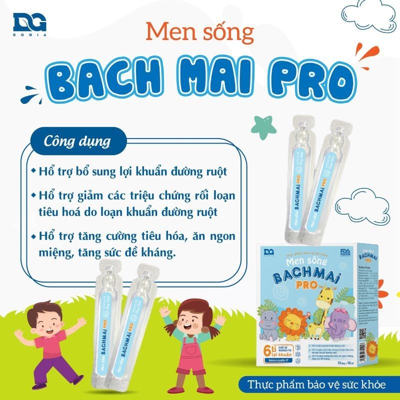 Men Sống Bạch Mai Pro 6 Tỷ Lợi Khuẩn - Giải Pháp Số 1 Cho Bé  Biếng Ăn, Rối Loạn Tiêu Hoá, Hộp 15 ống 10ml