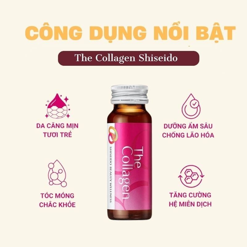 Uống Collagen Đẹp Da Cùng The Collagen Shiseido, Hộp 10 chai x 50ml, Mẫu mới