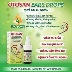 Dung dịch nhỏ tai Otosan Ear Drops giúp kháng khuẩn, chống viêm và giảm đau tai, lọ 10ml