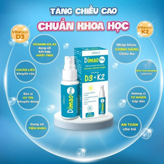 Dimao Pro Oral Spray - Bổ sung D3K2 dạng xịt nhập châu Âu, dùng được cho trẻ sơ sinh