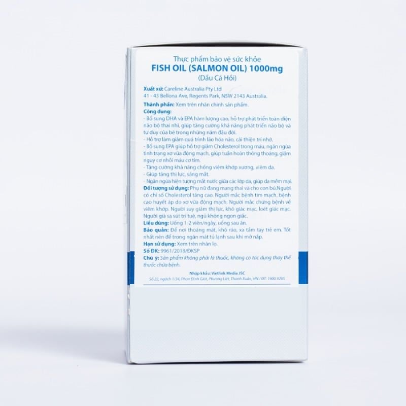 Viên uống dầu cá hồi đại dương Úc Careline Fish Oil 1000mg