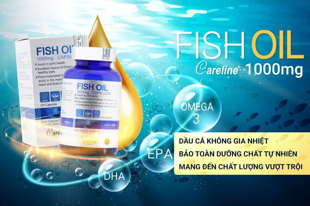 Viên uống dầu cá hồi đại dương Úc Careline Fish Oil 1000mg