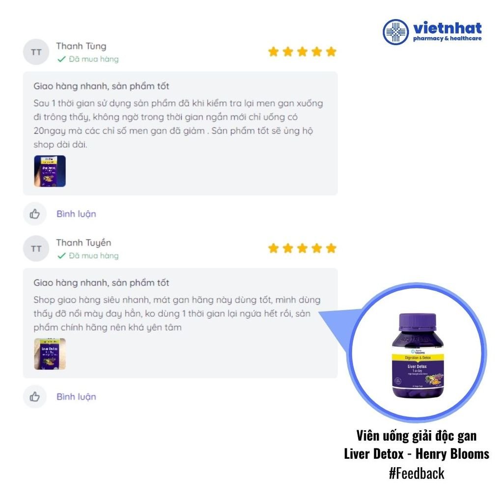 Viên uống Liver Detox 1-A-Day Henry Blooms giải độc gan, bảo vệ gan, giúp tăng cường chức năng gan (hộp 30 viên)