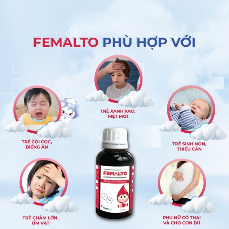 Femalto sắt nhỏ giọt cho bé - Giải pháp bổ sung sắt hiệu quả, an toàn cho bé từ 0 tháng tuổi (chai 15ml)