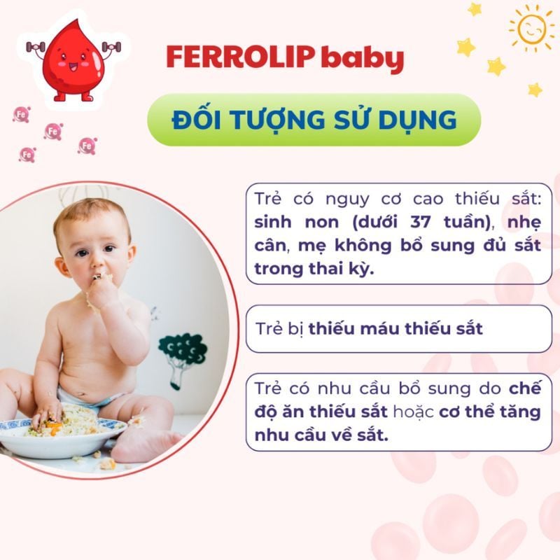 Sắt hữu cơ Ferrolip Baby - Hỗ trợ giảm nguy cơ thiếu máu, thiếu sắt ở trẻ em