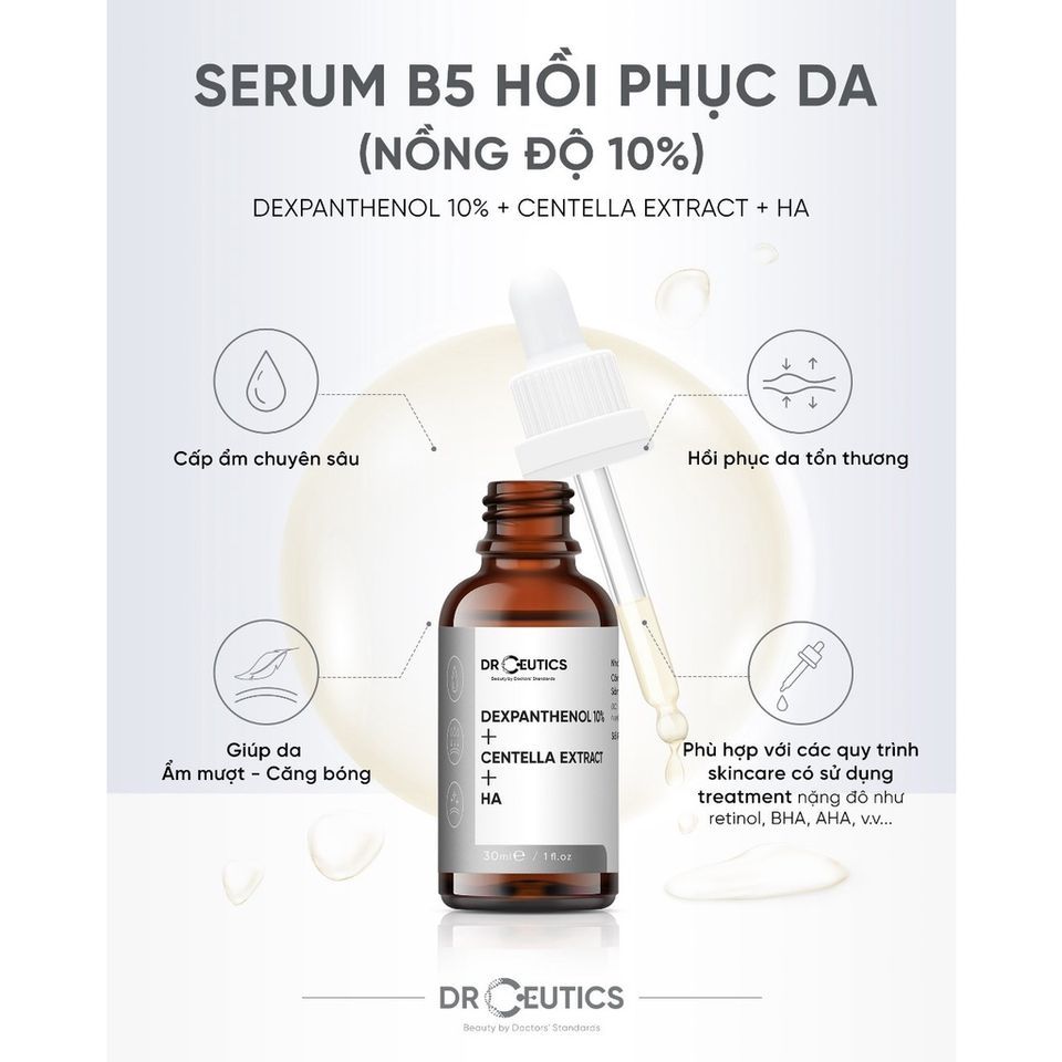 Serum B5 Dr Ceutics Phục Hồi Da Chuyên Sâu Dexpanthenol HA, chai 30mL