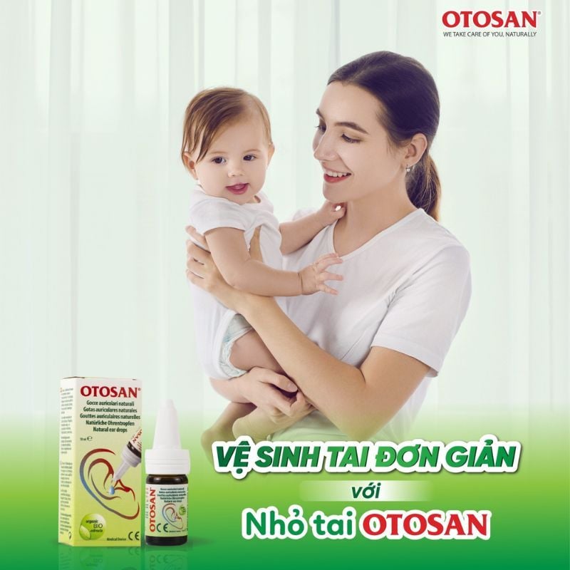 Dung dịch nhỏ tai Otosan Ear Drops giúp kháng khuẩn, chống viêm và giảm đau tai, lọ 10ml