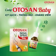 Xịt mũi Otosan Nasal Spray Baby - Hỗ trợ giảm nghẹt mũi, viêm mũi cho bé, nhập khẩu từ Ý