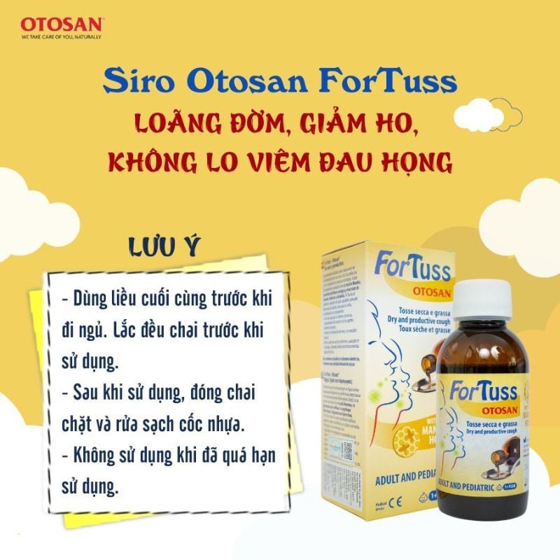 Siro ho ForTuss - Giảm ho khan, ho có đờm đặc, an toàn và hiệu quả cho trẻ từ 1 tuổi, chai 150ml