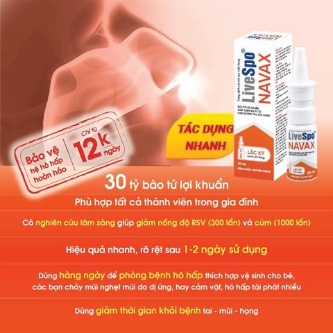 Bình xịt vệ sinh tai, mũi, họng LiveSpo Navax - Giải pháp hiệu quả phòng ngừa viêm đường hô hấp