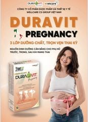 Duravit Pregnancy, bổ sung vitamin tổng hợp cho phụ nữ trước và trong thai kỳ, hộp 30 viên
