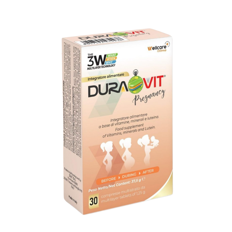 Duravit Pregnancy, bổ sung vitamin tổng hợp cho phụ nữ trước và trong thai kỳ, hộp 30 viên