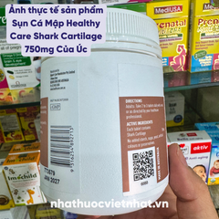 Sụn Cá Mập Healthy Care Shark Cartilage 750mg Của Úc - Hỗ Trợ Sức Khoẻ Xương Khớp Cho Người Lớn Tuổi, Hộp 200 Viên