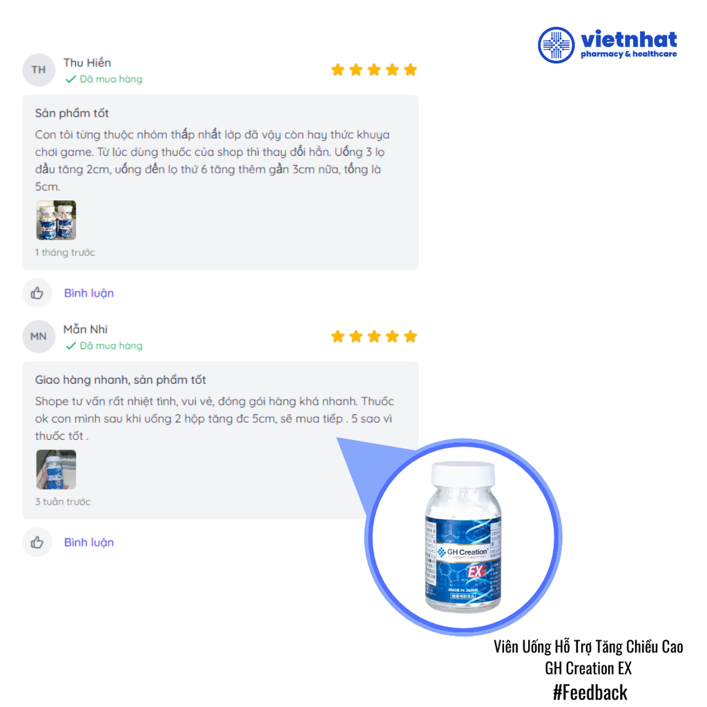 GH Creation EX+, Viên uống hỗ trợ tăng chiều cao chính hãng của Nhật, hộp 270 viên