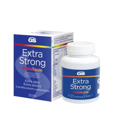 Viên uống bổ sung vitamin GS Extra Strong Multivitamin giúp tăng đề kháng, giảm mệt mỏi cho trẻ em từ 12 tuổi và người lớn, hộp 30 viên