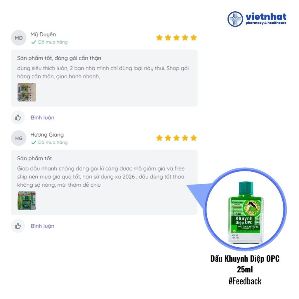 Dầu Khuynh Diệp OPC hỗ trợ cảm cúm, sổ mũi, nghẹt mũi (25ml)